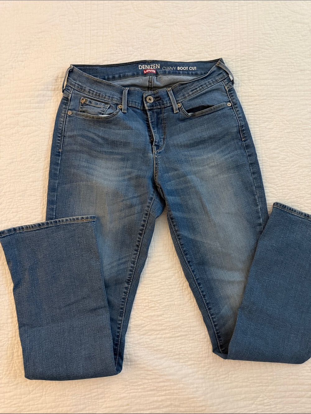 Denizen from Levi's Curvy Boot Cut Jeans - Medium Blue Wash Size 6